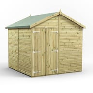 Power 8x8 Premium Apex Windowless Wooden Shed Double Doors