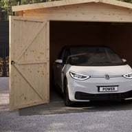 Power apex log cabin garage 1 garage double doors