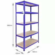 Bulldog 5 Tier 90cm x 45cm Shelving Black Dimensions