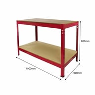 Bulldog Workbench 100cm Dimensions Red