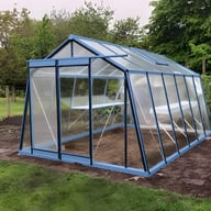 ACD 10x10 Sloping Wall Greenhouse RAL Colour - Illustrative digitally recoloured RAL 5024 Pastel blue finish