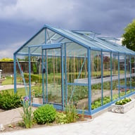 ACD 10x20 Straight Wall Greenhouse RAL Colour - Illustrative digitally recoloured RAL 5024 Pastel blue finish