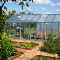 ACD 12x20 Sloping Wall Greenhouse RAL Colour - Illustrative digitally recoloured RAL 5024 Pastel blue finish