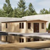 Power 28x16 Apex Manor Log Cabin 44mm lifestyle view