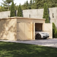 Power 20x16 Pent Log Cabin Double Garage 44mm image 2