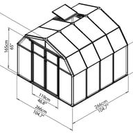 Palram Canopia Hobby Gardener 8x8 Greenhouse Dimensions