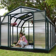 Palram Canopia Hobby Gardener 8x8 Greenhouse with Polycarbonate Glazing and Planters