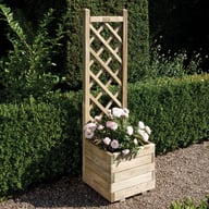 Square Planter And Lattice