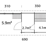 Palmako Sanna 6.8 Canopy Home Sauna