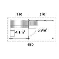 Palmako Sanna 4.1 Canopy Home Sauna