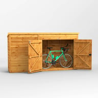 Power 10x2 Pent Wooden Bike Store
