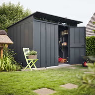 Hormann Berry Pent Metal Garden Shed Modern Design Anthracite Grey