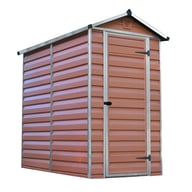 Palram 4x6 Plastic Skylight Shed in Amber