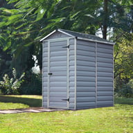 Palram 4x6 Plastic Skylight Garden Shed in Grey