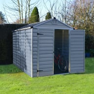 Palram 6x10 Plastic Skylight Garden Shed in Grey