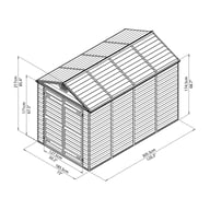 Palram 6x10 Plastic Skylight Shed in Amber Dimensions