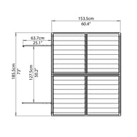 Palram 6x5 Plastic Skylight Shed in Amber Plan Dimensions