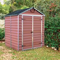 Palram 6x5 Plastic Skylight Shed in Amber