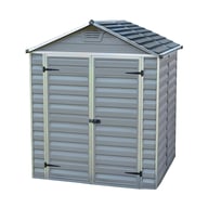 Palram 6x5 Plastic Skylight Garden Shed in Grey