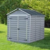 Palram 6x8 Plastic Skylight Garden Shed in Grey