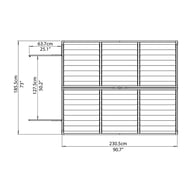 Palram 6x8 Plastic Skylight Shed in Amber Plan Dimensions