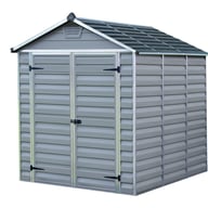 Palram 6x8 Plastic Skylight Garden Shed in Grey