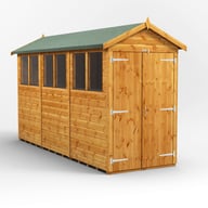 Power 10x4 Apex Wooden Shed Double Doors