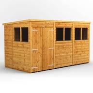 Power 12x6 Pent Wooden Shed Double Doors
