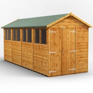 Power 16x6 Apex Wooden Shed Double Doors
