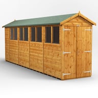 Power 18x4 Apex Wooden Shed Double Doors