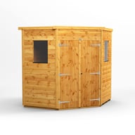 Power 6x6 Corner Shed Optional Double Door