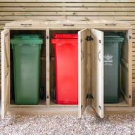 Garden Village Triple Wooden Bin Store