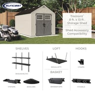 Suncast 8x13 Tremont Two Plastic Garden Shed