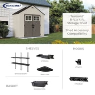 Suncast 8x4 Tremont Five Plastic Shed