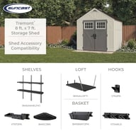 Suncast 8x7 Tremont Four Plastic Shed