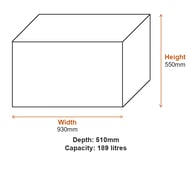 Suncast Carolina 189L Storage Box - Stone Grey dimensions