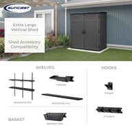 Suncast Hamilton XL Storage Cabinet - Peppercorn Grey