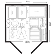 Suncast Modernist 6x5 Pent Roof Plastic Shed Black
