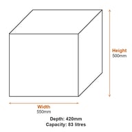 Suncast New York 83L Storage Box - Light French Grey dimensions
