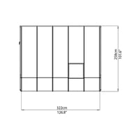Palram Canopia Sun Room 8x10 Lean to Greenhouse Plan DImensions