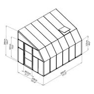 Palram Canopia Sun Room 8x12 Lean to Greenhouse Dimensions