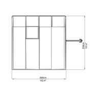 Palram Canopia Sun Room 8x8 Lean to Greenhouse Plan Dimensions