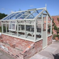 Swallow Kingfisher wooden dwarf wall greenhouse in summer green finish