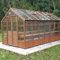 Swallow Raven 8x14 Wooden Greenhouse Oiled Finish Old Doors