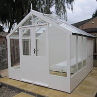 Swallow Raven 8x6 Combi with 4ft Shed Painted Lily White