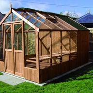Swallow Raven 8x8 Greenhouse with 4ft Shed Combination in Thermowood