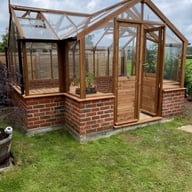 Swallow Swan 8x13 Wooden Greenhouse Dwarf Wall Oiled Finish