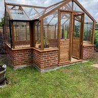 Swallow Swan 8x13 Wooden Greenhouse Dwarf Wall Oiled Finish