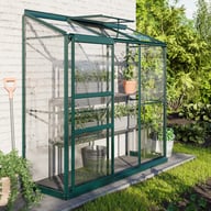 Vitavia 2x6 Green IDA 1300 Lean To Greenhouse - Horticultural Glass - original product image
