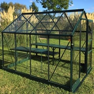 Vitavia Apollo 6x8 Green Greenhouse with Folding Staging